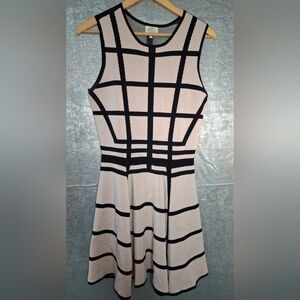Torn By Ronny Kobo Hilda Dress Rose Quartz/Black Geometric Print Size Lg